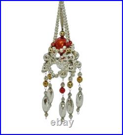 XXL Gablonz Star Christmas Tree Ornament Glass Beads And Wire #14511