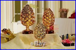 Youseexmas Lighting up Brown Glass Pine Cone Christmas Decorations Pack of 3