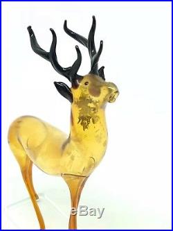 ZA36 Antique Vintage Bimini Glass Deer Christmas Ornament Figure 1920's